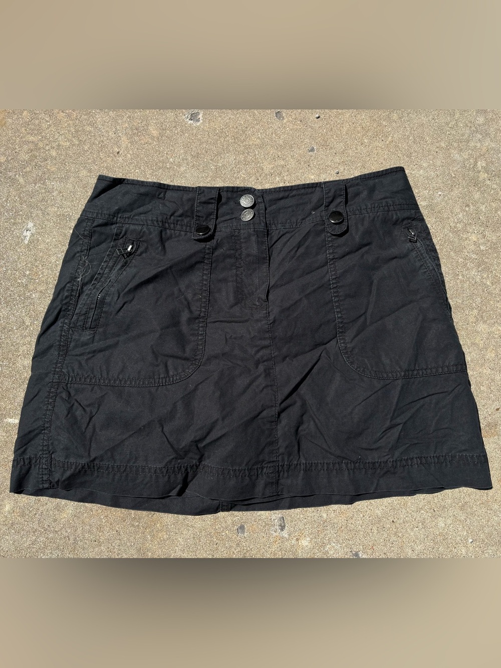 New York & Company Black Cotton Blend Mini Skirt